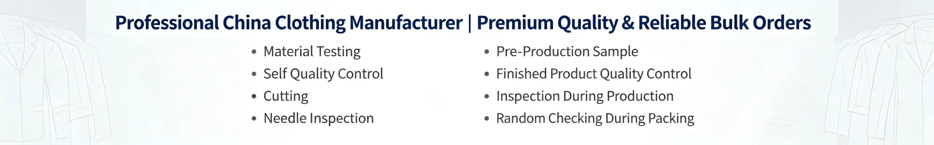 Professional China Clothing Manufacturer | Premium Quality & Reliable Bulk Orders